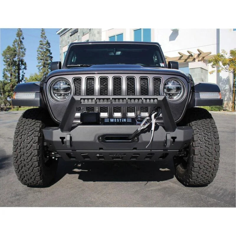 Westin 18-19 Jeep Wrangler JL Stubby Front Bumper - Textured Black - Additional View 7