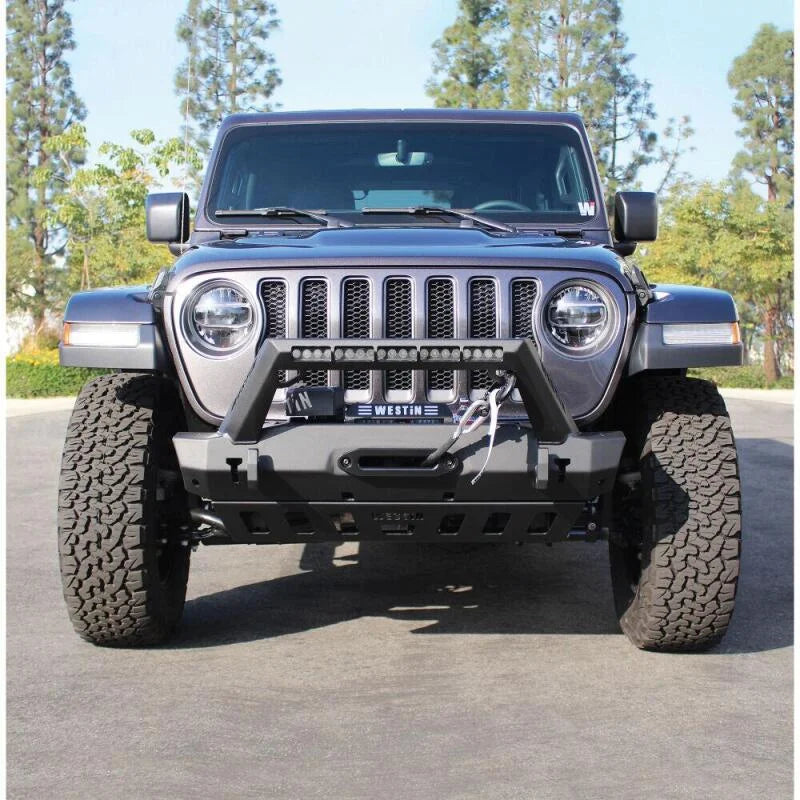 Westin 18-19 Jeep Wrangler JL Stubby Front Bumper - Textured Black - Additional View 11