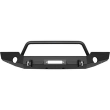 Load image into Gallery viewer, Westin 18-19 Jeep Wrangler JL WJ2 Full Width Front Bumper w/Bull Bar Textured Black - Main Product View