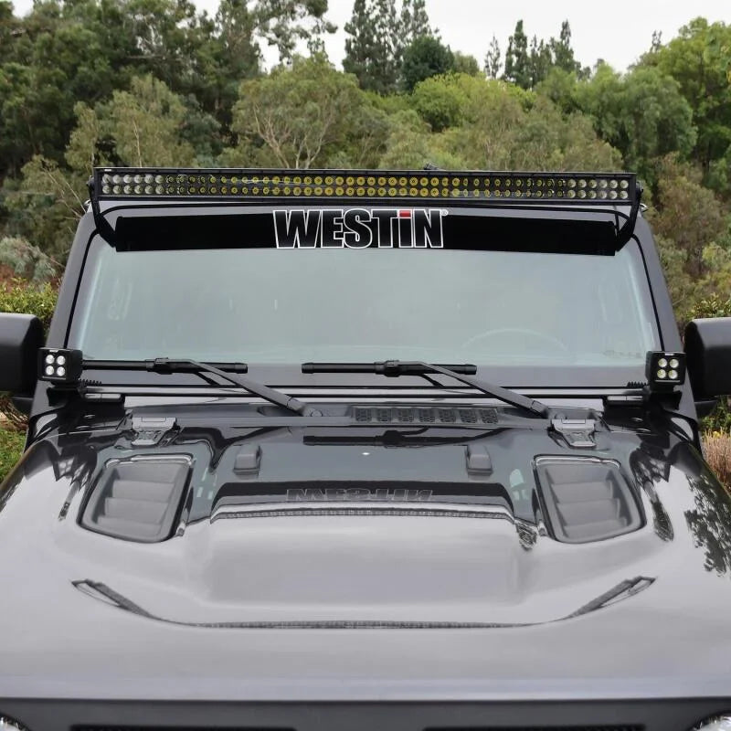 Westin 18-19 Jeep Wrangler Pillar LED Light Mount - Black - Back View