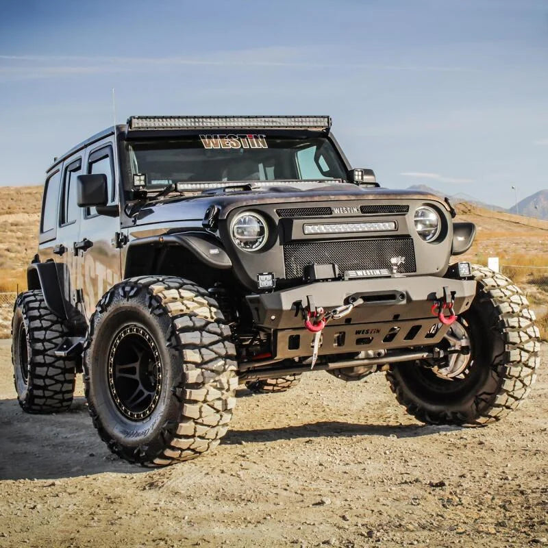 Westin 18-20 Jeep Wrangler JL / 20 Gladiator Tube Fenders - Front - Textured Black - Back View