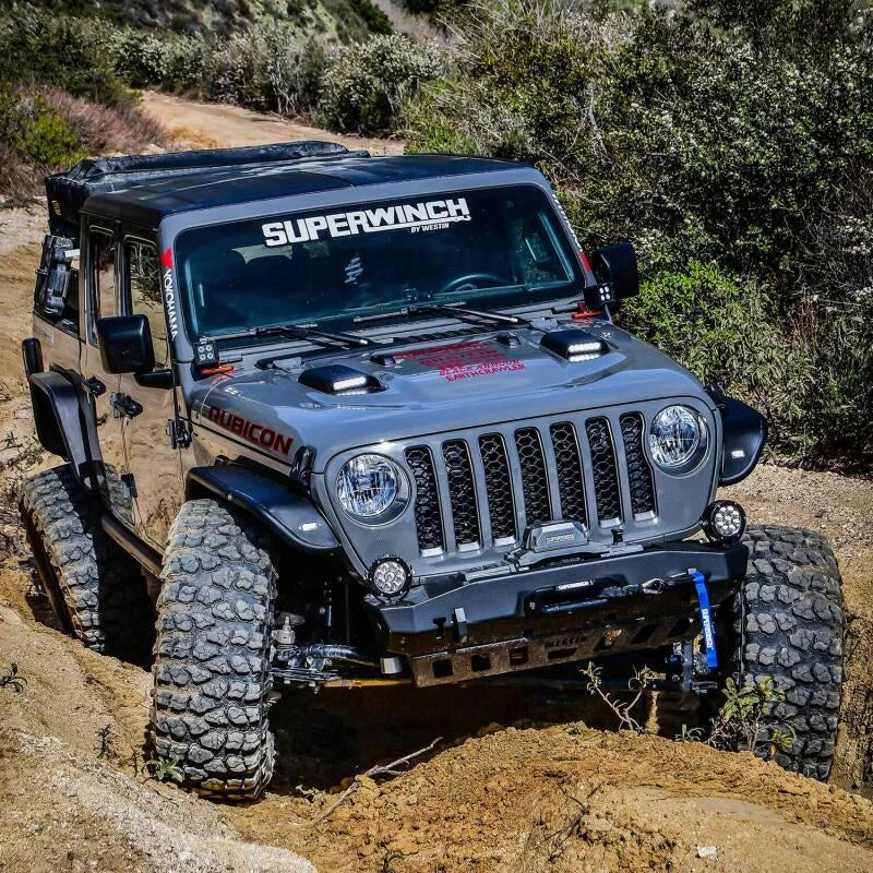 Westin 18-20 Jeep Wrangler JL 2dr LED Hood Scoops - Textured Black - Additional View 5