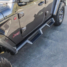 Load image into Gallery viewer, Westin 18-20 Jeep Wrangler JL Unlimited 4DR HDX Drop Nerf Step Bars - Textured Black - Side View