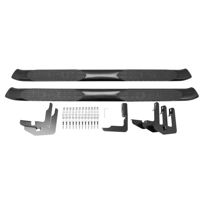 Westin 18-20 Jeep Wrangler JL Unlimited 4DR PRO TRAXX 5 Oval Nerf Step Bars - Textured Black - Side View