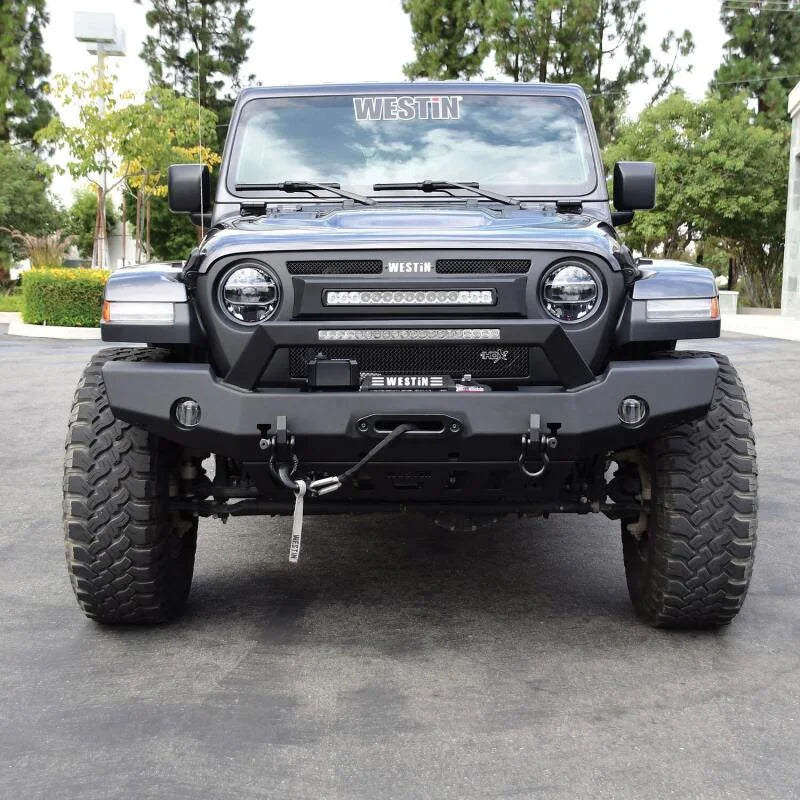 Westin 18-20 Jeep Wrangler WJ2 Full Width Front Bumper w/LED Light Bar Mount Textured Black - Additional View 6
