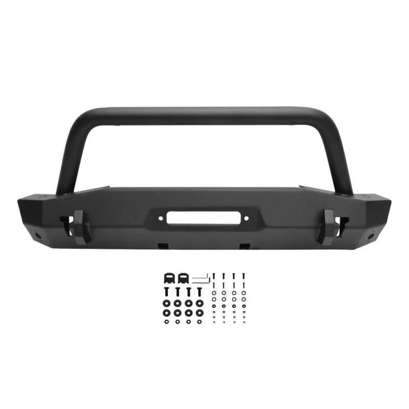Westin 18-22 Jeep Wrangler JL / 20-22 Gladiator WJ2 Stubby Front Bumper w/Bull Bar - Tex. Blk - Additional View 8