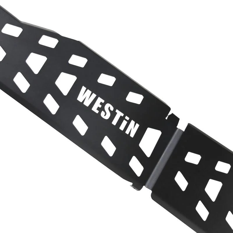 Westin 18-22 Jeep Wrangler JLU 4dr. (Excl. 4xe) Gas Tank Skid Plate - Tex. Blk - Back View