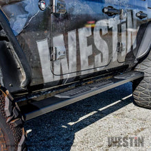 Load image into Gallery viewer, Westin 18-22 Jeep Wrangler JLU 4dr R5 Nerf Step Bars - Tex. Blk - Back View