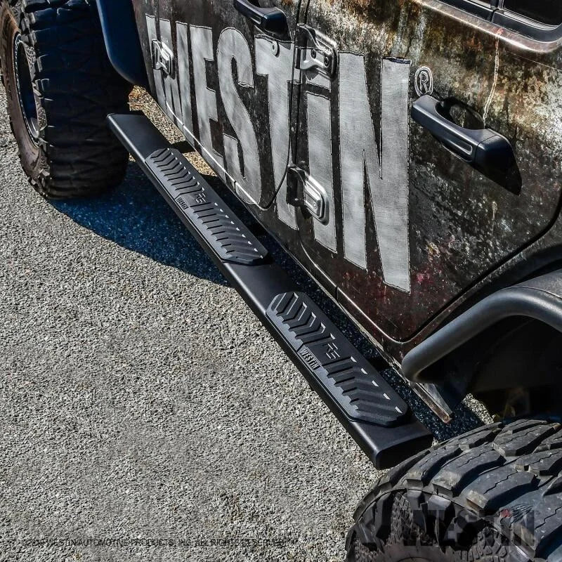Westin 18-22 Jeep Wrangler JLU 4dr R5 Nerf Step Bars - Tex. Blk - Additional View 5