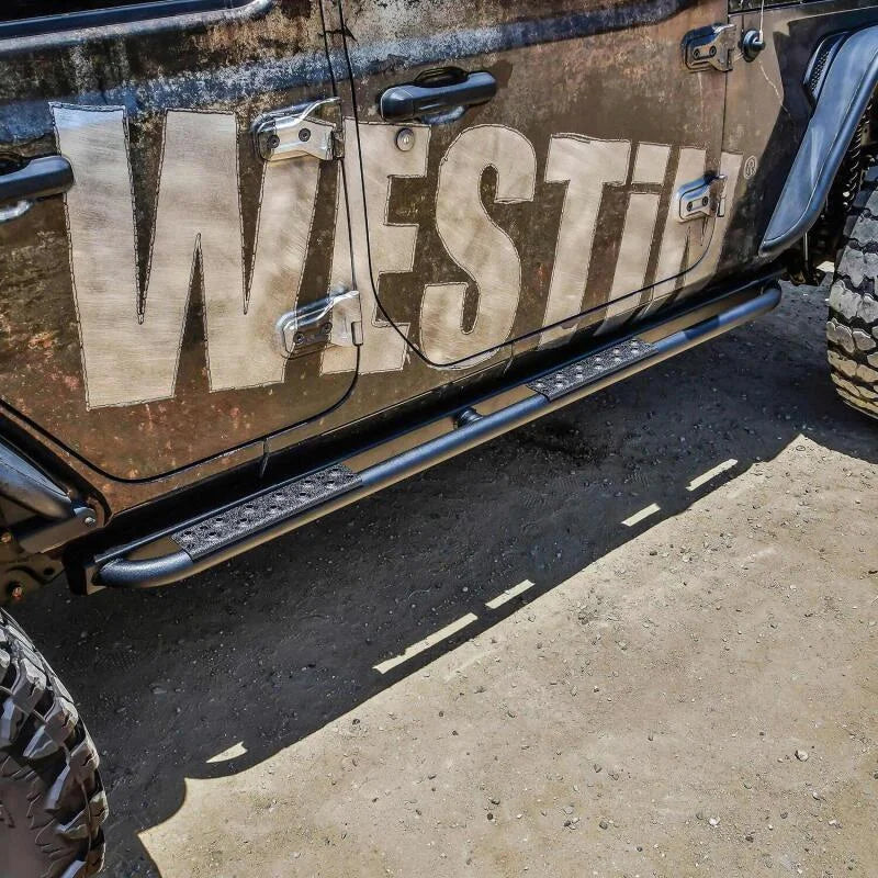 Westin 18-23 Jeep Wrangler JL Unlimited 4dr Rock Slider - Textured Black - Additional View 6