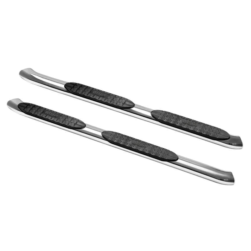 Westin 18-25 Jeep Wrangler JL Unlimited 4dr (Excl. 2018 JK) PRO TRAXX 5 Oval Nerf Step Bars - SS - Back View