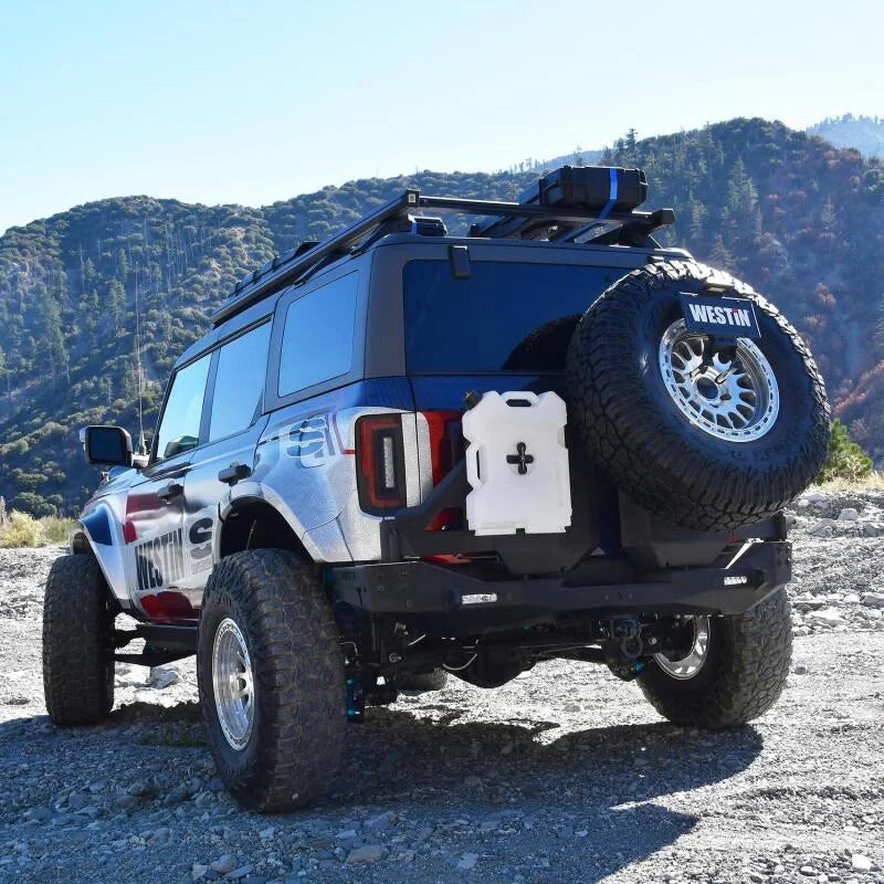 Westin 18-25 Wrangler JL Accessory For XTS Rear - D/S Swingout - Tex. Blk - Back View