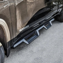 Load image into Gallery viewer, Westin 19-20 Chevrolet Silverado / GMC Sierra 1500 Double Cab HDX Drop Nerf Step Bars - Textured Blk - Back View