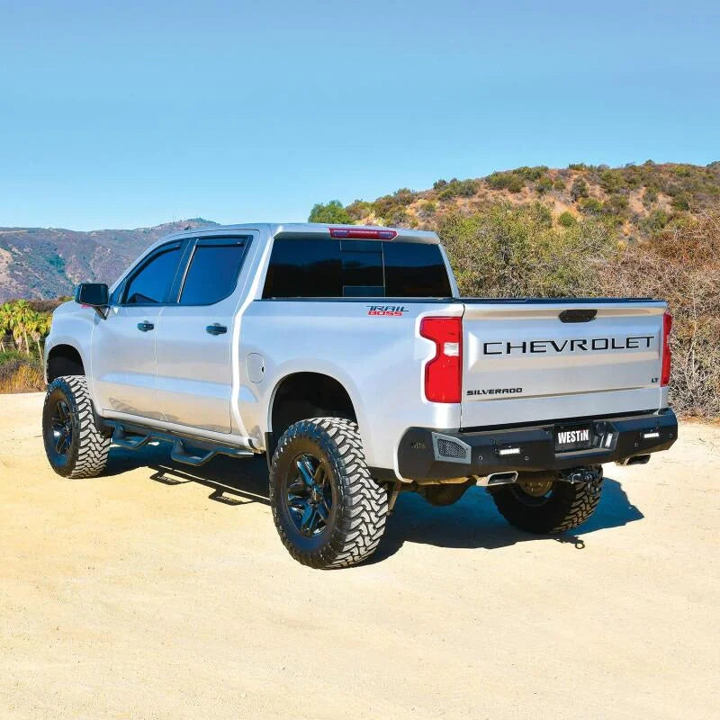 Westin 19-20 Chevy Silverado 1500 Pro-Series Rear Bumper - Textured Black - Side View