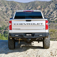 Load image into Gallery viewer, Westin 19-20 Chevy Silverado 1500 Pro-Series Rear Bumper - Textured Black - Installation View