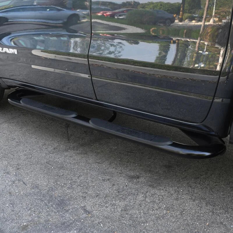 Westin 19-20 Dodge Ram 1500 Crew Cab Platinum 4 Oval Nerf Step Bars - Black - Back View