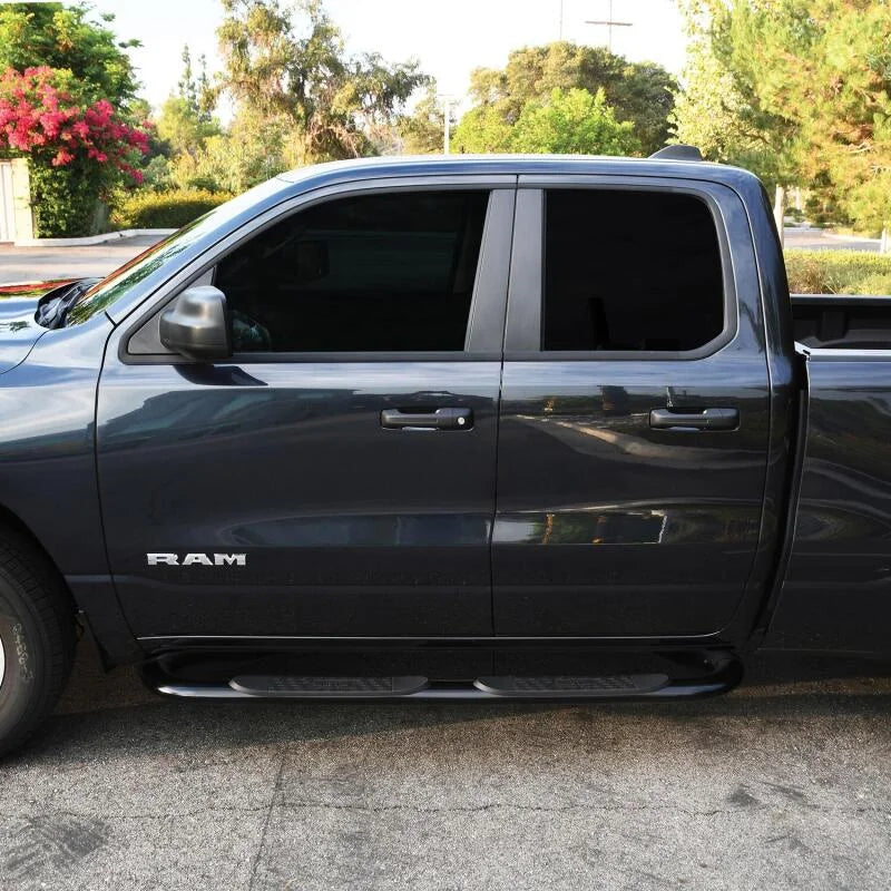 Westin 19-20 Dodge Ram 1500 Crew Cab Platinum 4 Oval Nerf Step Bars - Black - Installation View