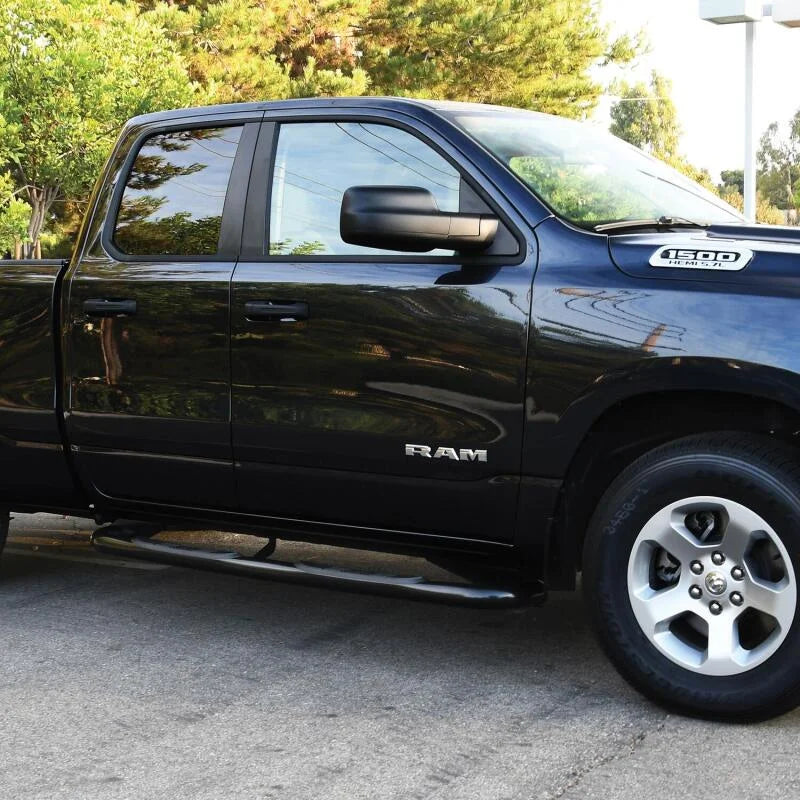 Westin 19-20 Ram 1500 Crew Cab E-Series 3 Nerf Step Bars - Black - Side View