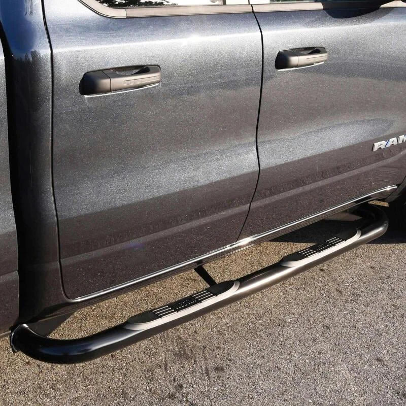 Westin 19-20 Ram 1500 Crew Cab E-Series 3 Nerf Step Bars - Black - Back View