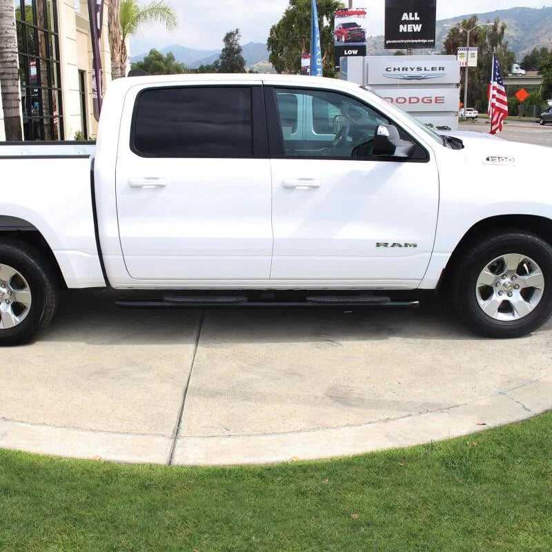 Westin 19-20 Ram 1500 Quad Cab (Excludes Ram 1500 Classic) PRO TRAXX 4 Oval Nerf Step Bars - Black - Side View