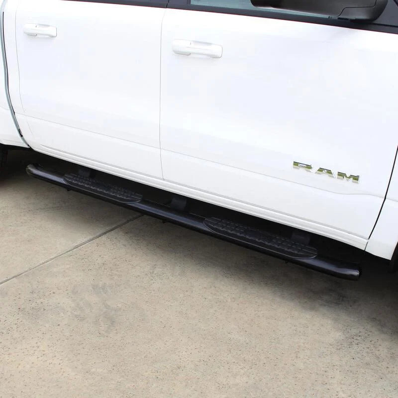 Westin 19-20 Ram 1500 Quad Cab (Excludes Ram 1500 Classic) PRO TRAXX 4 Oval Nerf Step Bars - Black - Back View