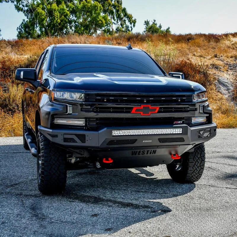 Westin 19-21 Chevrolet Silverado 1500 Pro-Mod Front Bumper - Tex. Blk - Back View