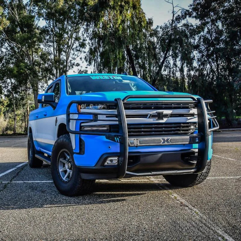 Westin 19-21 Chevy 1500 Sportsman X Grille Guard - Textured Black (Excl. 2019 Silverado LD) - Installation View