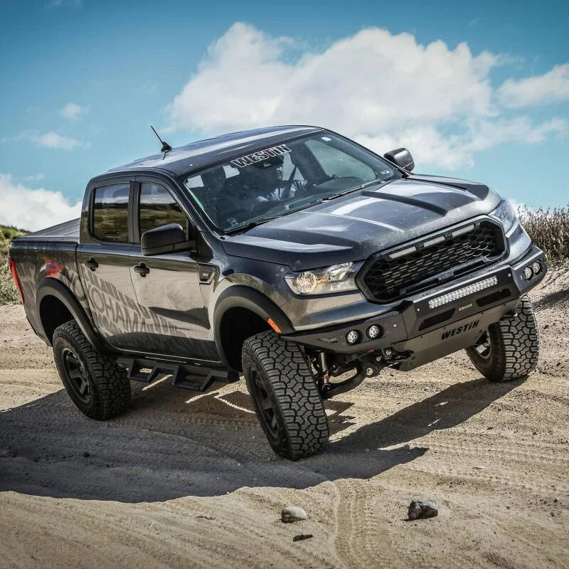 Westin 19-21 Ford Ranger Pro-Mod Front Bumper - Tex. Blk - Installation View