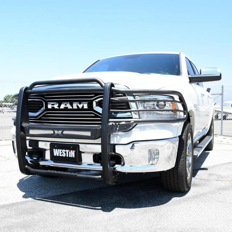 Westin 19-21 Ram 1500 Classic (Excl Rebel) Sportsman X Grille Guard - Textured Black - Back View
