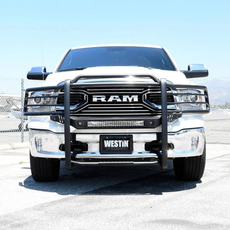 Westin 19-21 Ram 1500 Classic (Excl Rebel) Sportsman X Grille Guard - Textured Black - Installation View
