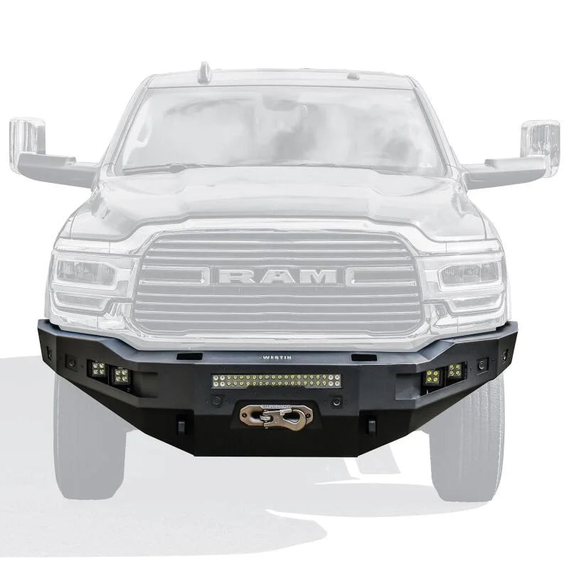 Westin 19-21 Ram 2500/3500 Pro-Series Front Bumper - Textured Black - Installation View