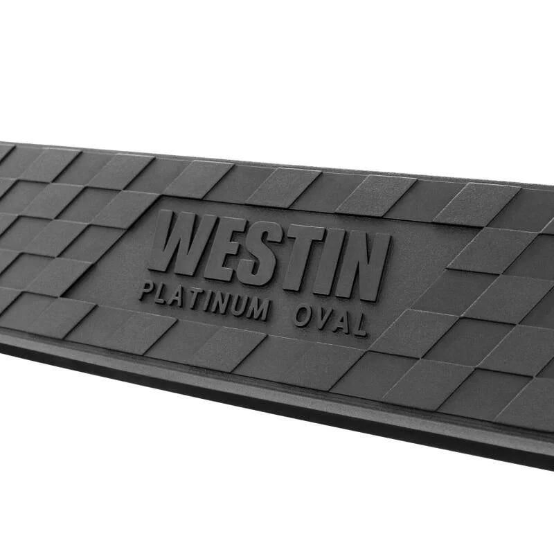 Westin 19-22 Chev/GMC Silverado/Sierra 1500 DC (No 2019 Ltd) Platinum 4 Oval Nerf Step Bars - Blk - Side View