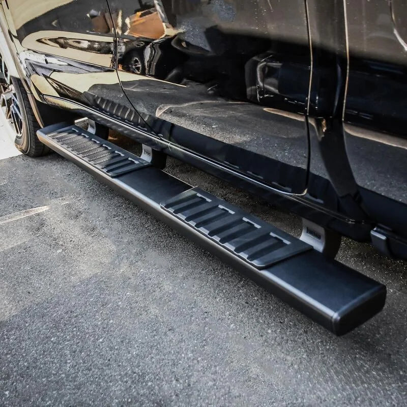 Westin 19-22 Chevrolet Silverado 1500 DC (Excl. 2019 LD/Limited) R7 Nerf Step Bars - Black - Back View