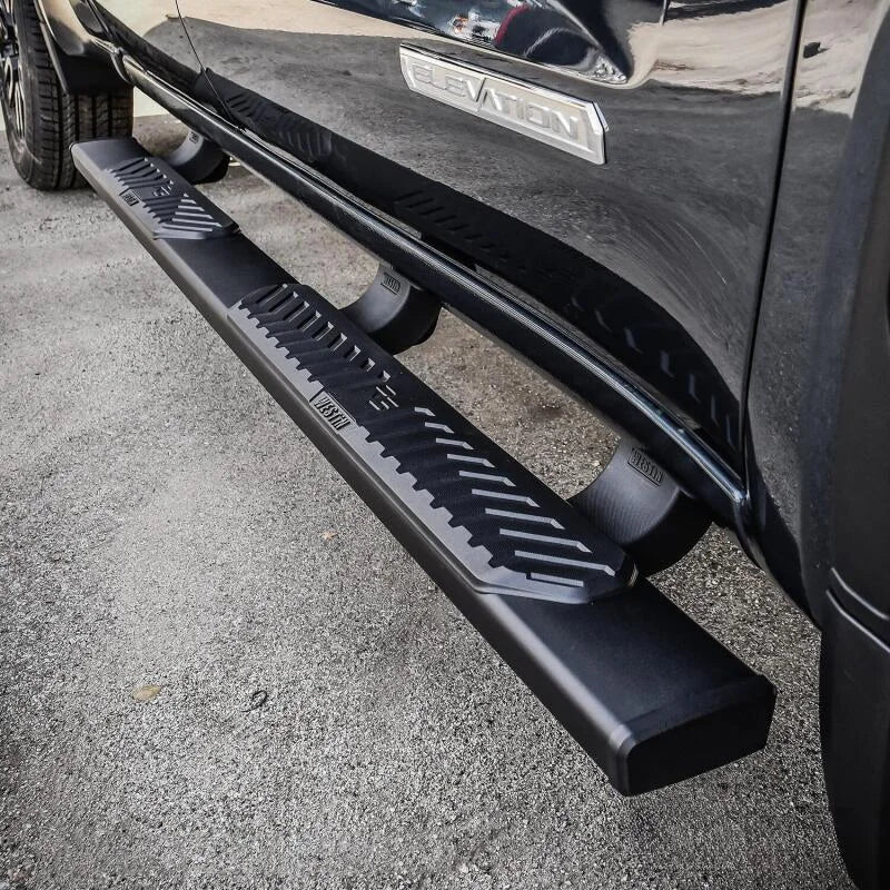Westin 19-22 Chevrolet Silverado 1500 DC R5 Nerf Step Bars - Blk - Installation View