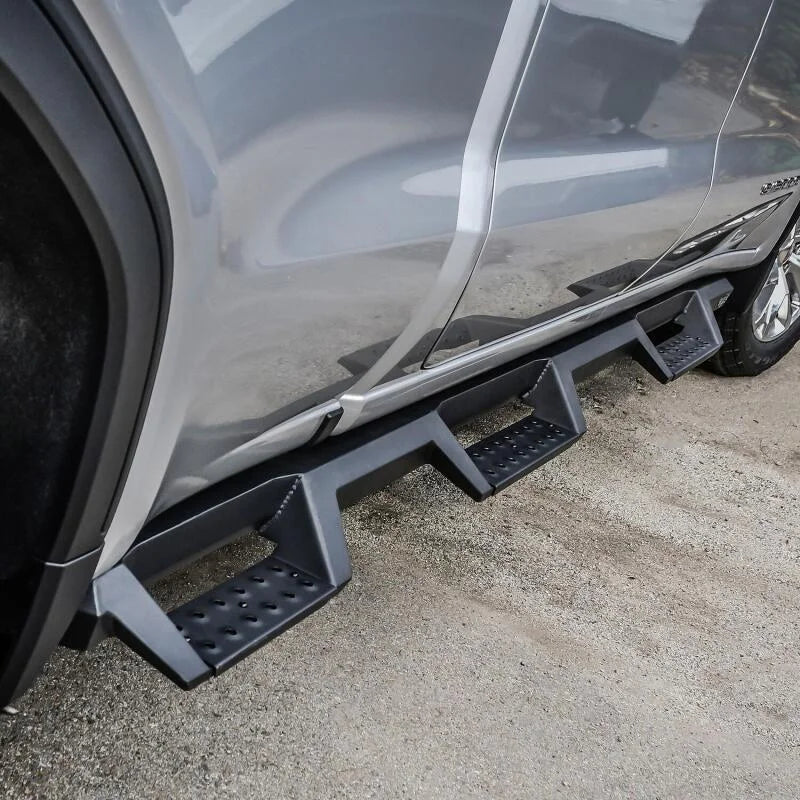 Westin 19-22 GMC Sierra 1500 CC 6.5ft Bed (Excl. 2019 Ltd/LD) HDX Drop W2W Nerf Step Bars - Tex. Blk - Side View
