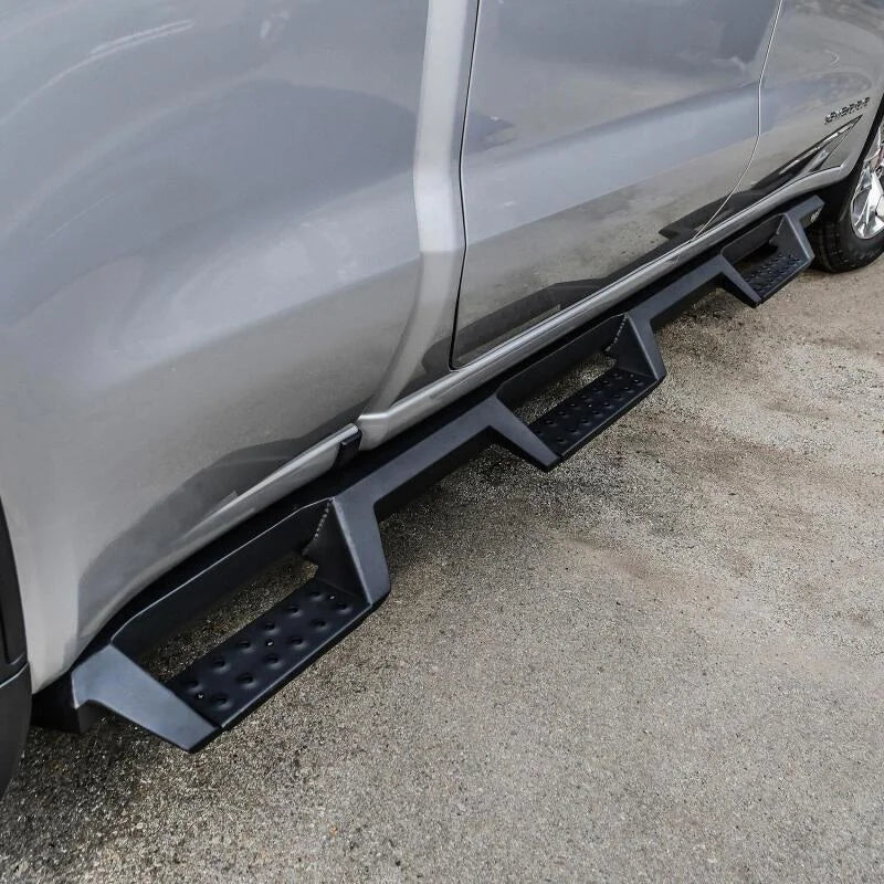 Westin 19-22 GMC Sierra 1500 CC 6.5ft Bed (Excl. 2019 Ltd/LD) HDX Drop W2W Nerf Step Bars - Tex. Blk - Installation View