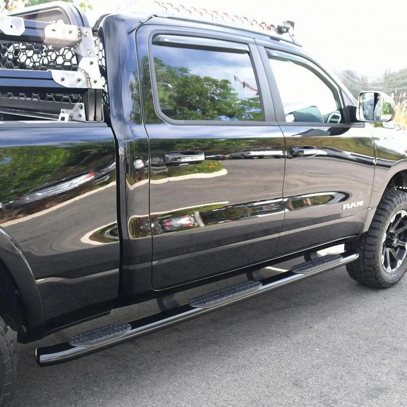 Westin 19-22 RAM 1500 CC 5ft7in. Bed (Excl. Classic) PRO TRAXX 5 W2W Oval Nerf Step Bars - Black - Installation View