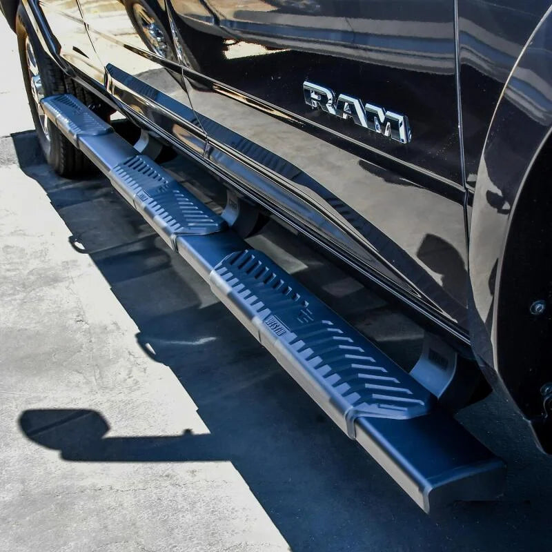 Westin 19-22 RAM 2500/3500 CC 8ft Bed Excl. Dually R5 M-Series W2W Nerf Step Bars - Blk - Back View