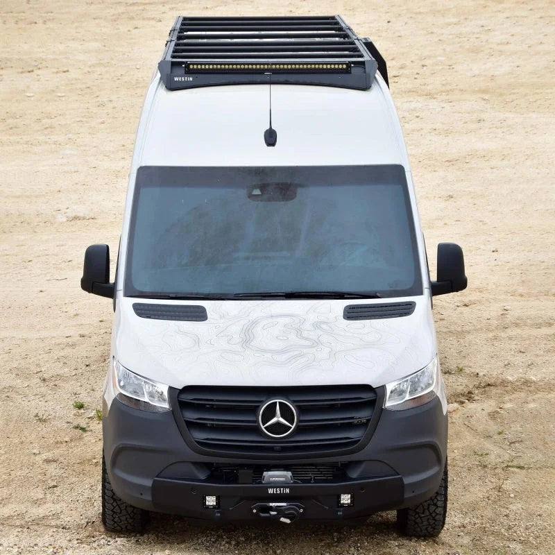 Westin 19-23 Mercedes-Benz Sprinter 144in WB/High Roof Mesa Roof Rack - Textured Black - Additional View 6