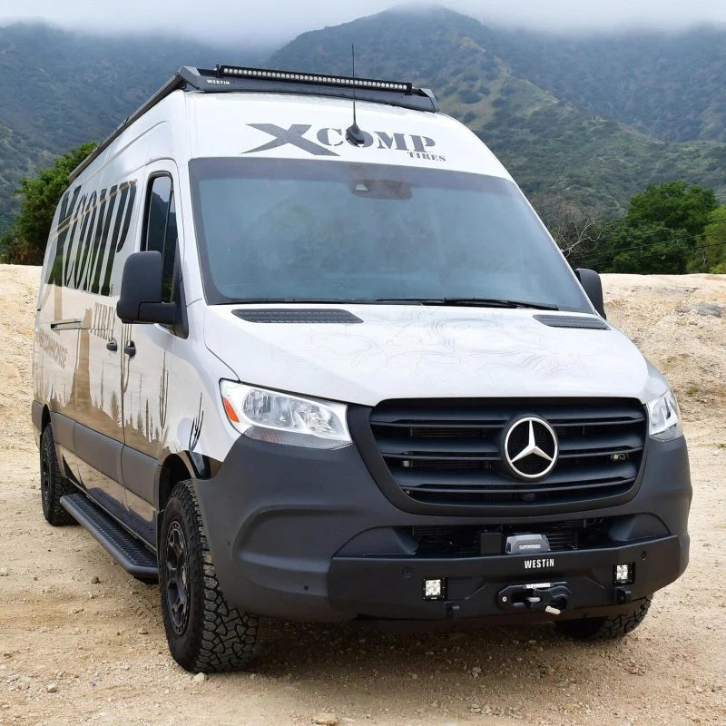Westin 19-23 Mercedes-Benz Sprinter Pro-Series Mid Width Front Bumper - Textured Black - Back View
