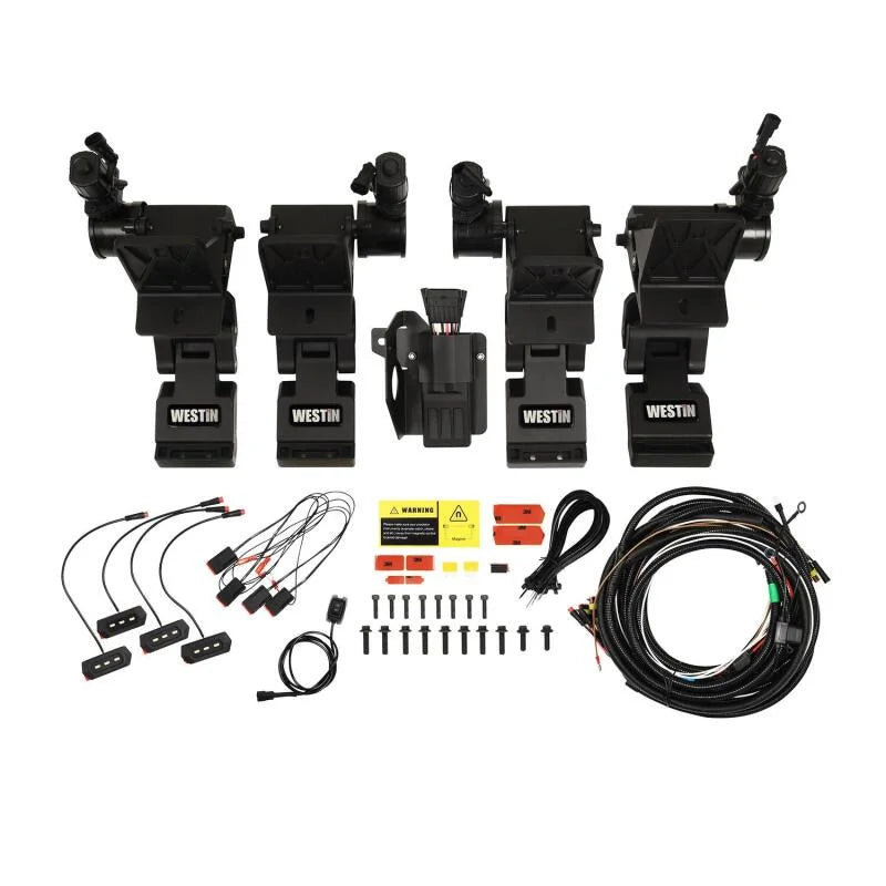 Westin 19-25 Chevrolet Silverado/Sierra 1500 Double Cab Pro-e Electric Running Boards - Textured BLK - Installation View