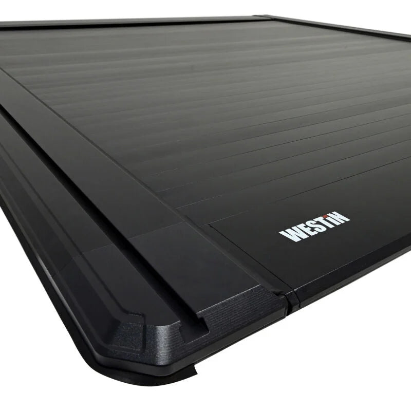 Westin 19-26 RAM 1500 New Body 5ft 7in. (67in) Bed Electric Retractable Tonneau Cover - Black - Back View