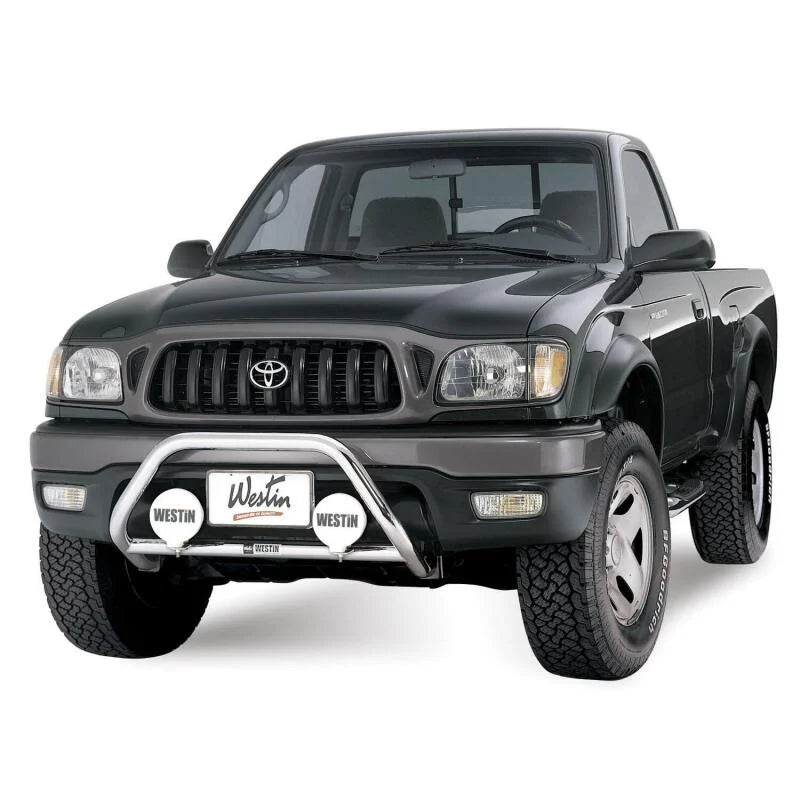 Westin 1998-2004 Toyota Tacoma/PreRunner Safari Light Bar Mount Kit - Black - Installation View