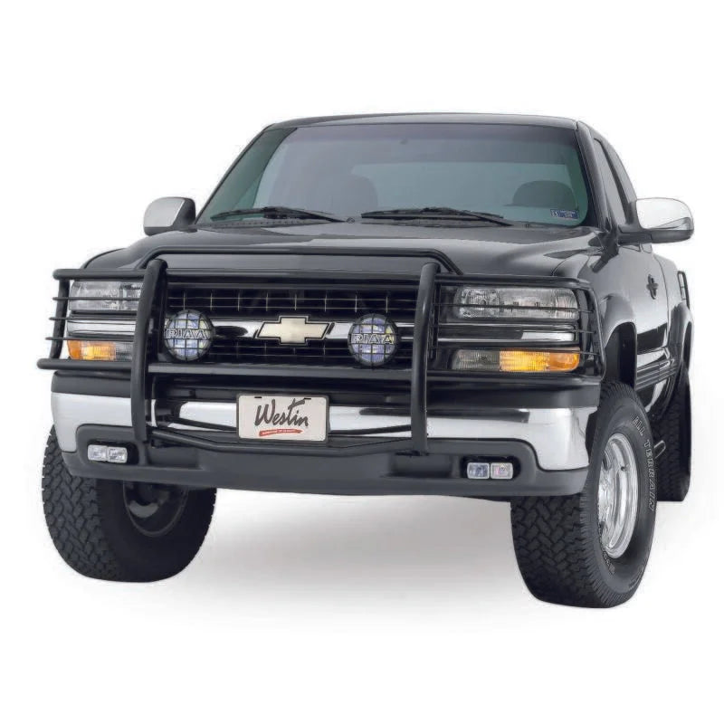Westin 1999-2002 Chevrolet Silverado 1500LD Sportsman Grille Guard - Black - Side View