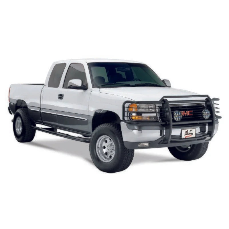 Westin 1999-2002 GMC Sierra 1500LD Sportsman Grille Guard - Black - Side View