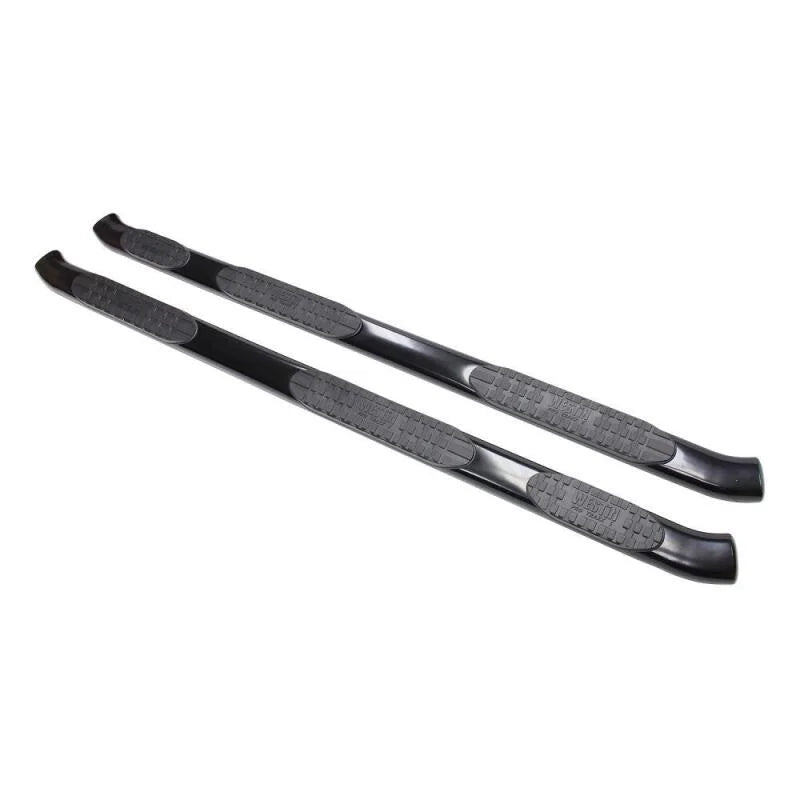 Westin 1999-2016 Ford F-250/350 Super Cab (6.75 ft Bed) PRO TRAXX 5 WTW Oval Nerf Step Bars - Black - Back View