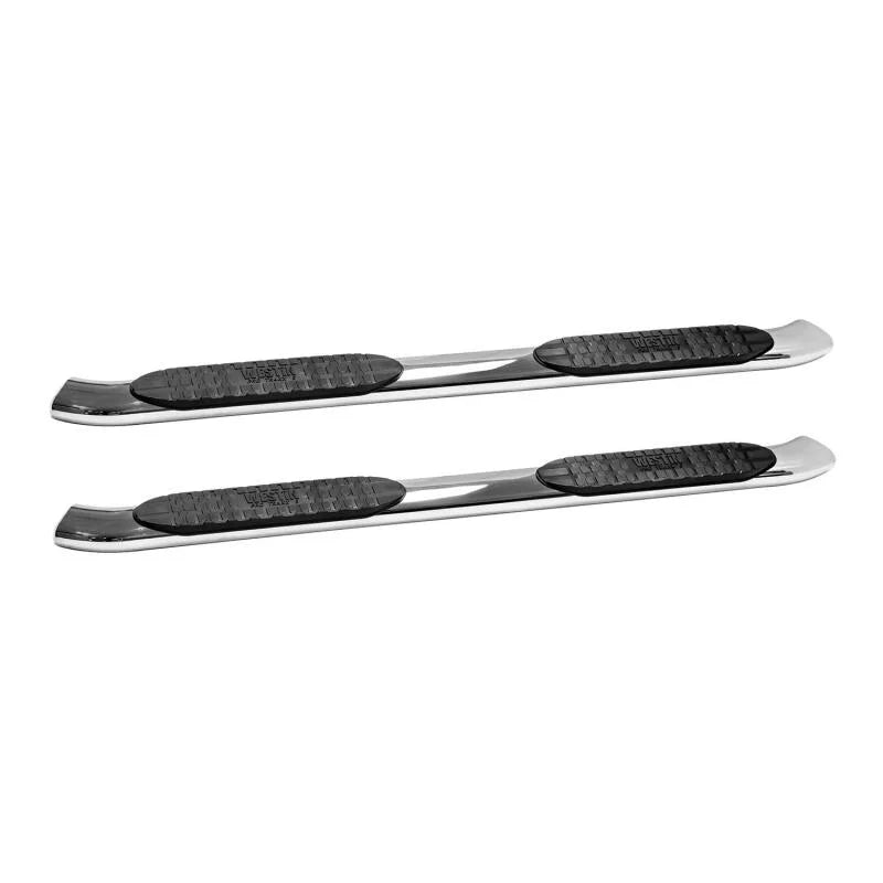 Westin 1999-2016 Ford F-250/350/450/550 Crew Cab PRO TRAXX 5 Oval Nerf Step Bars - SS - Side View