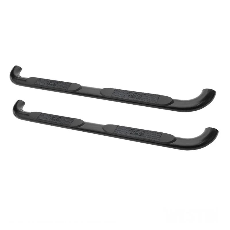 Westin 1999-2016 Ford F-250/350/450/550HD 4Dr Super Cab Platinum 4 Oval Nerf Step Bars - Black - Side View