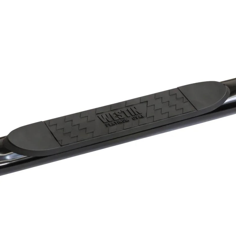 Westin 1999-2016 Ford F-250/350/450/550HD 4Dr Super Cab Platinum 4 Oval Nerf Step Bars - Black - Back View