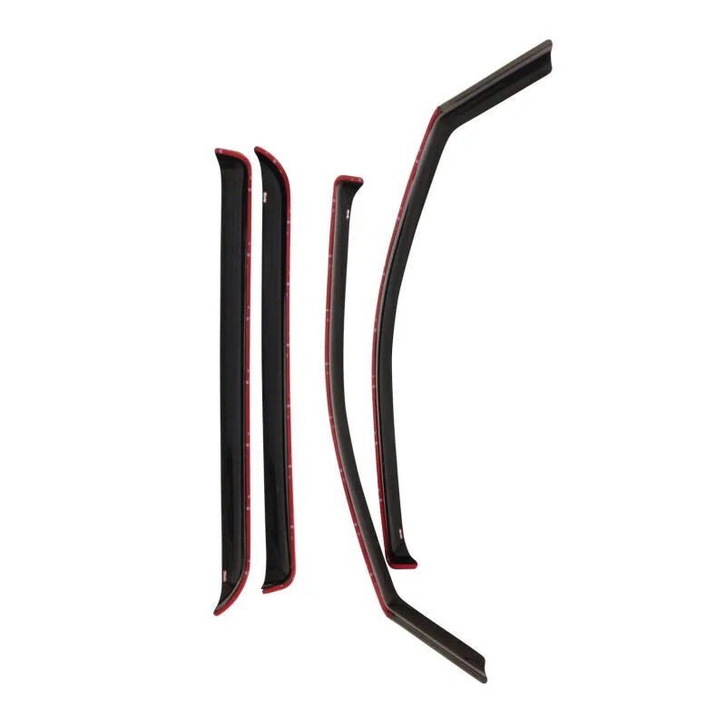 Westin 1999-2016 Ford Super Duty Crew Cab Wade In-Channel Wind Deflector 4pc - Smoke - Side View